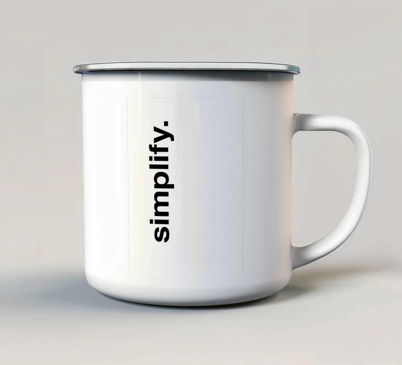 Semplificare tazza in smalto da quote design