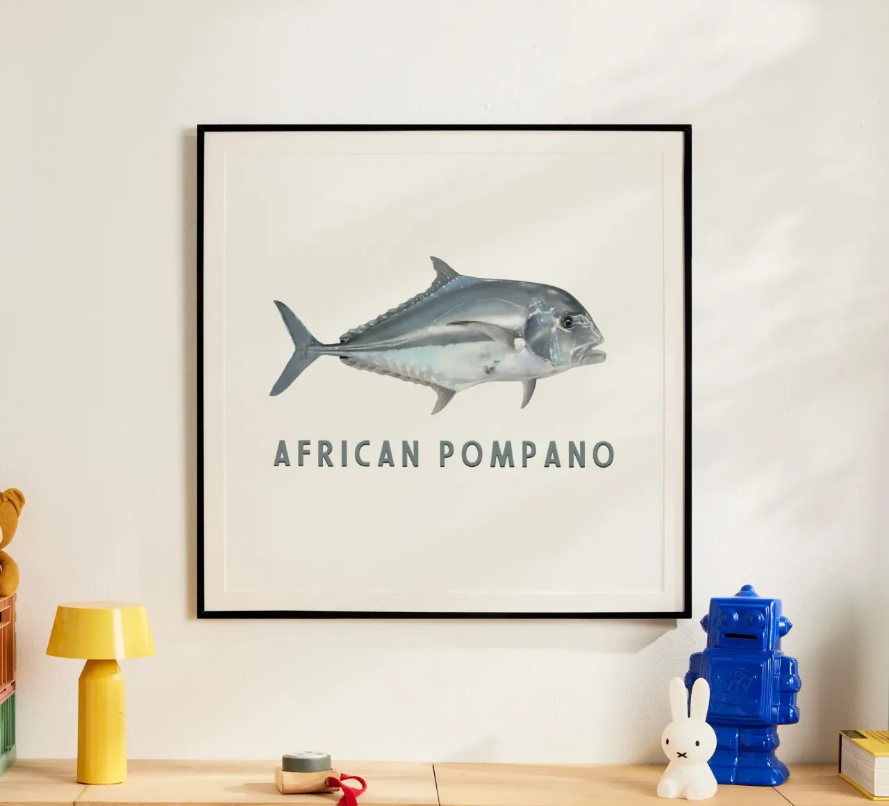 Pesce d'acqua salata Pompano africano poster da singpentinksale