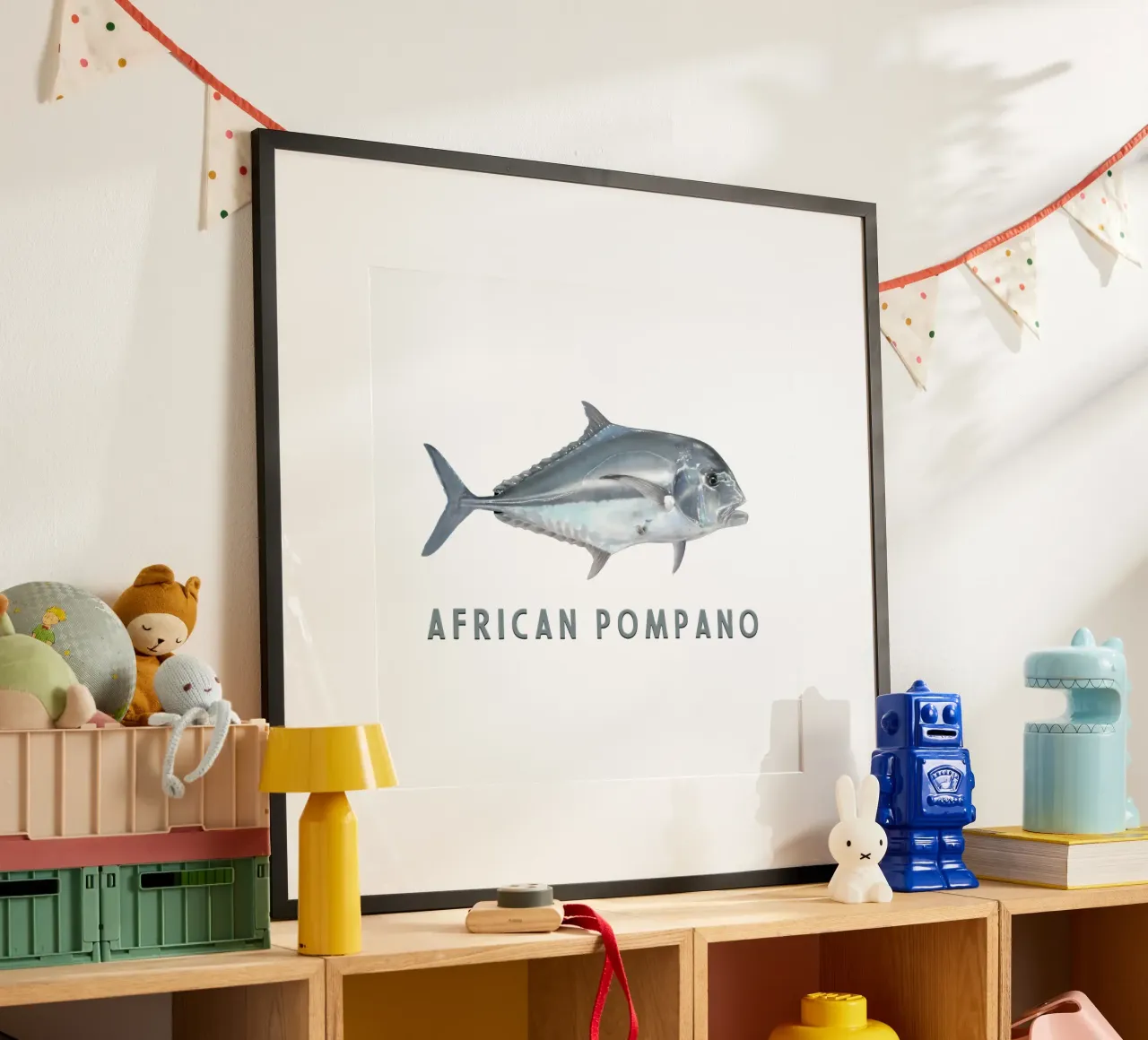 Pesce d'acqua salata Pompano africano poster da singpentinksale