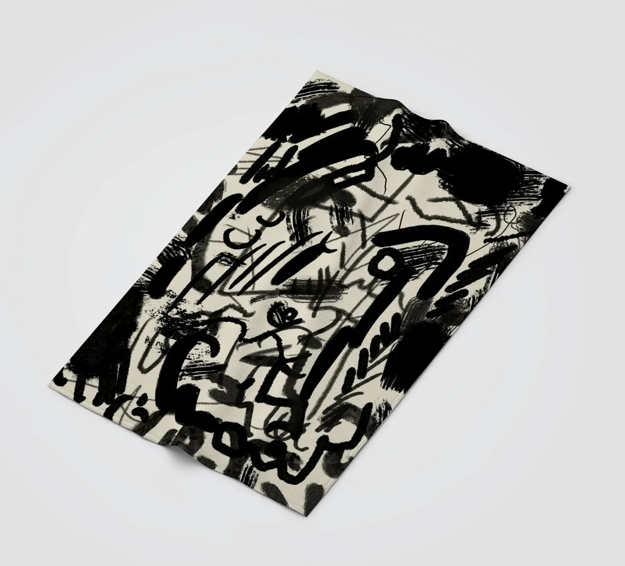 Frantic ink abstract fleece blanket by Little Dean