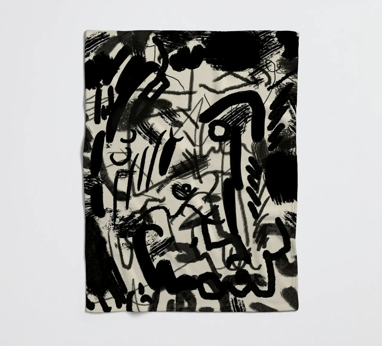 Frantic ink abstract fleece blanket by Little Dean