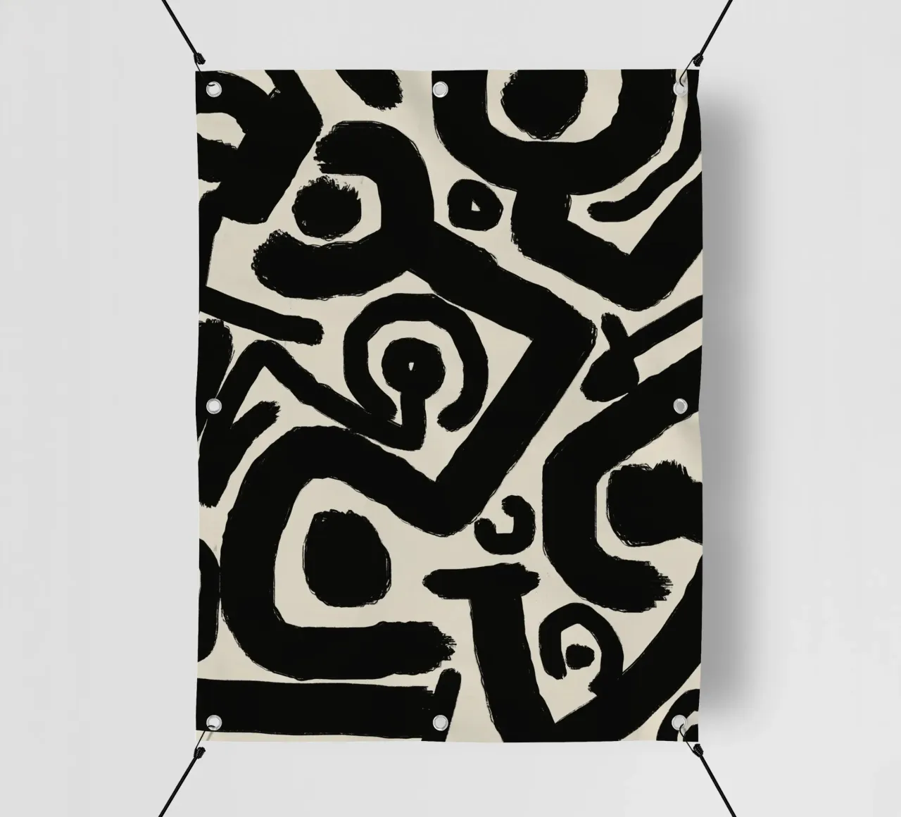Grassetto nero astratto telo in pvc da Little Dean
