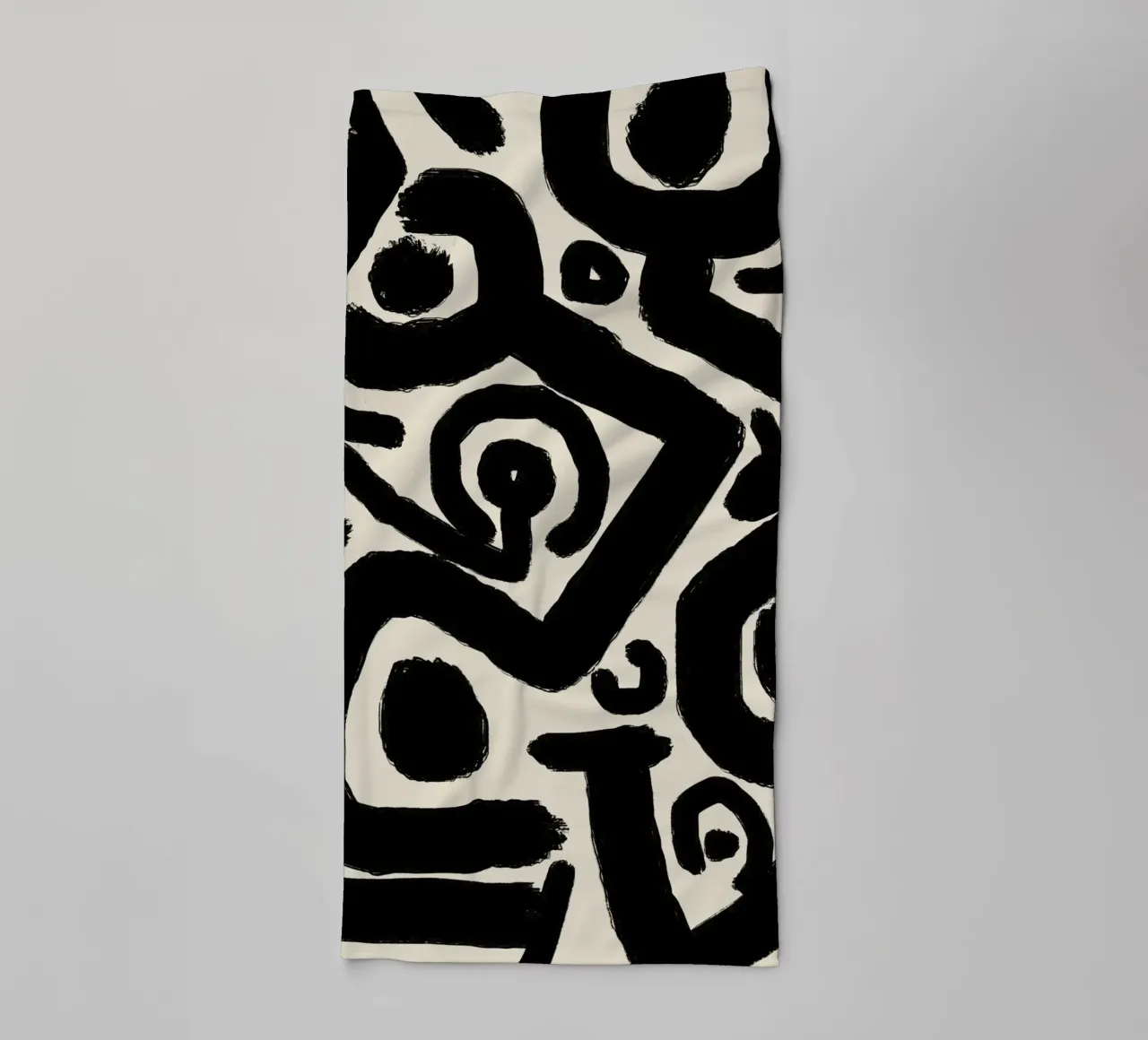 Bold black abstract towel by Little Dean
