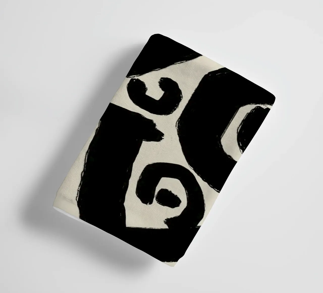 Bold black abstract towel by Little Dean