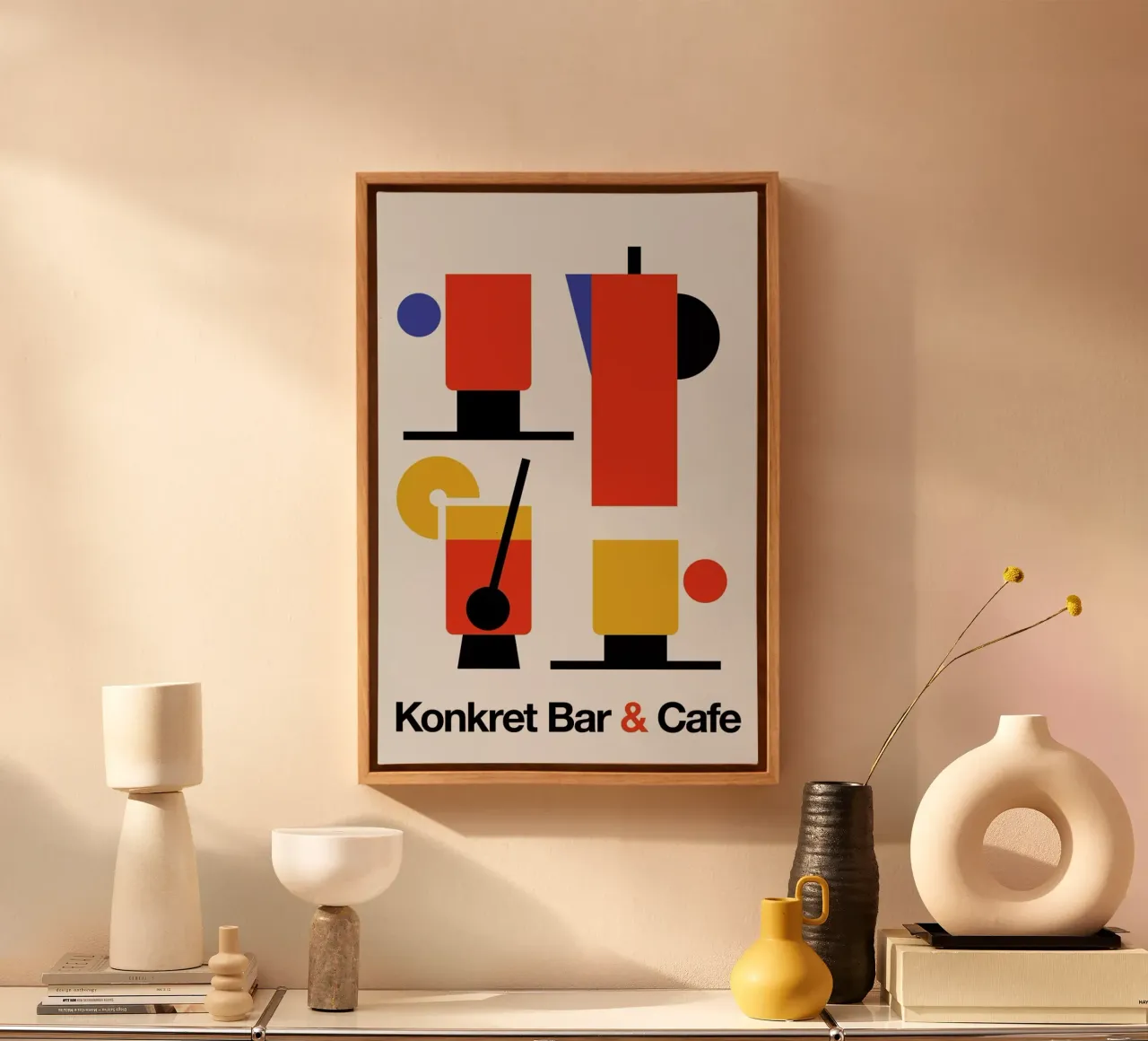 Konkret Bar & Café canvas met Baklijst van Bo Lundberg