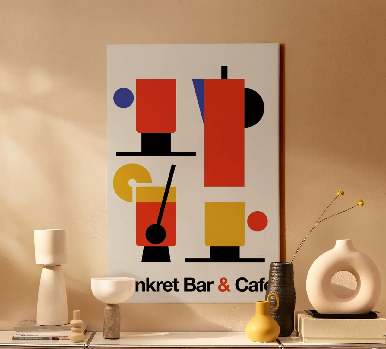 Konkret Bar & Café canvas met Baklijst van Bo Lundberg
