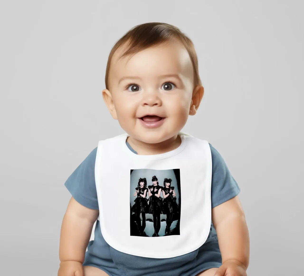 Tre ragazze per bambini in metallo bavaglino da music soul