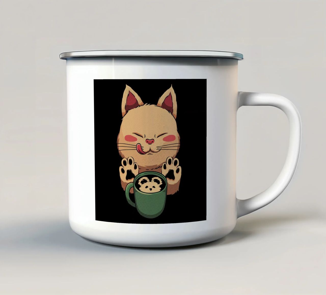Kitty Latte Little Mouse tazza in smalto da Tobe Fonseca