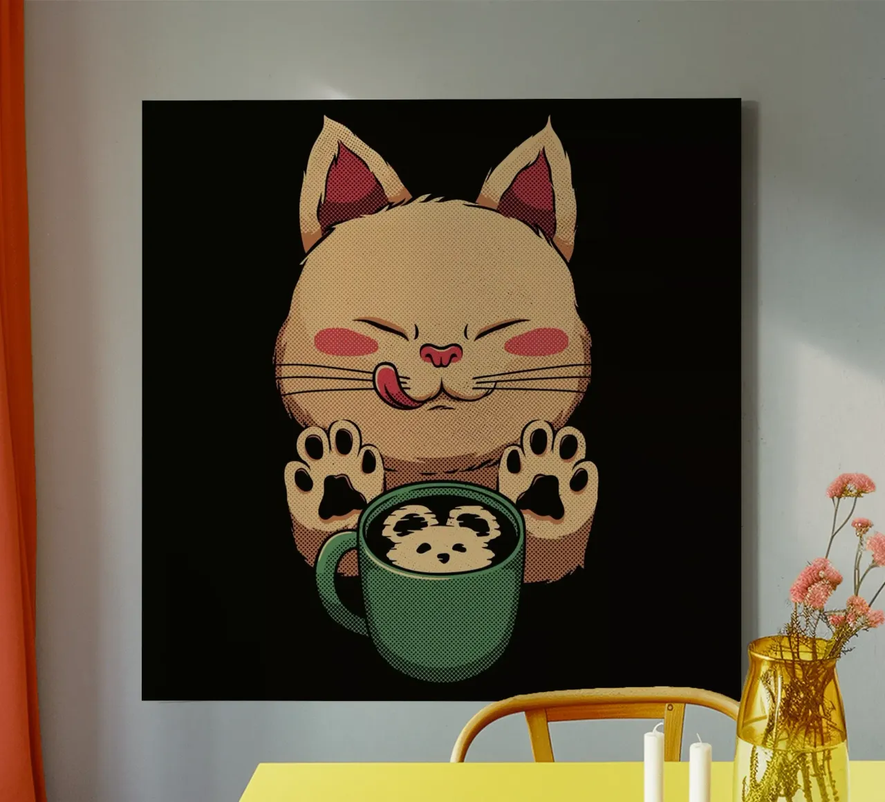 Kitty Latte Little Mouse tela con Cornice a cassetta da Tobe Fonseca