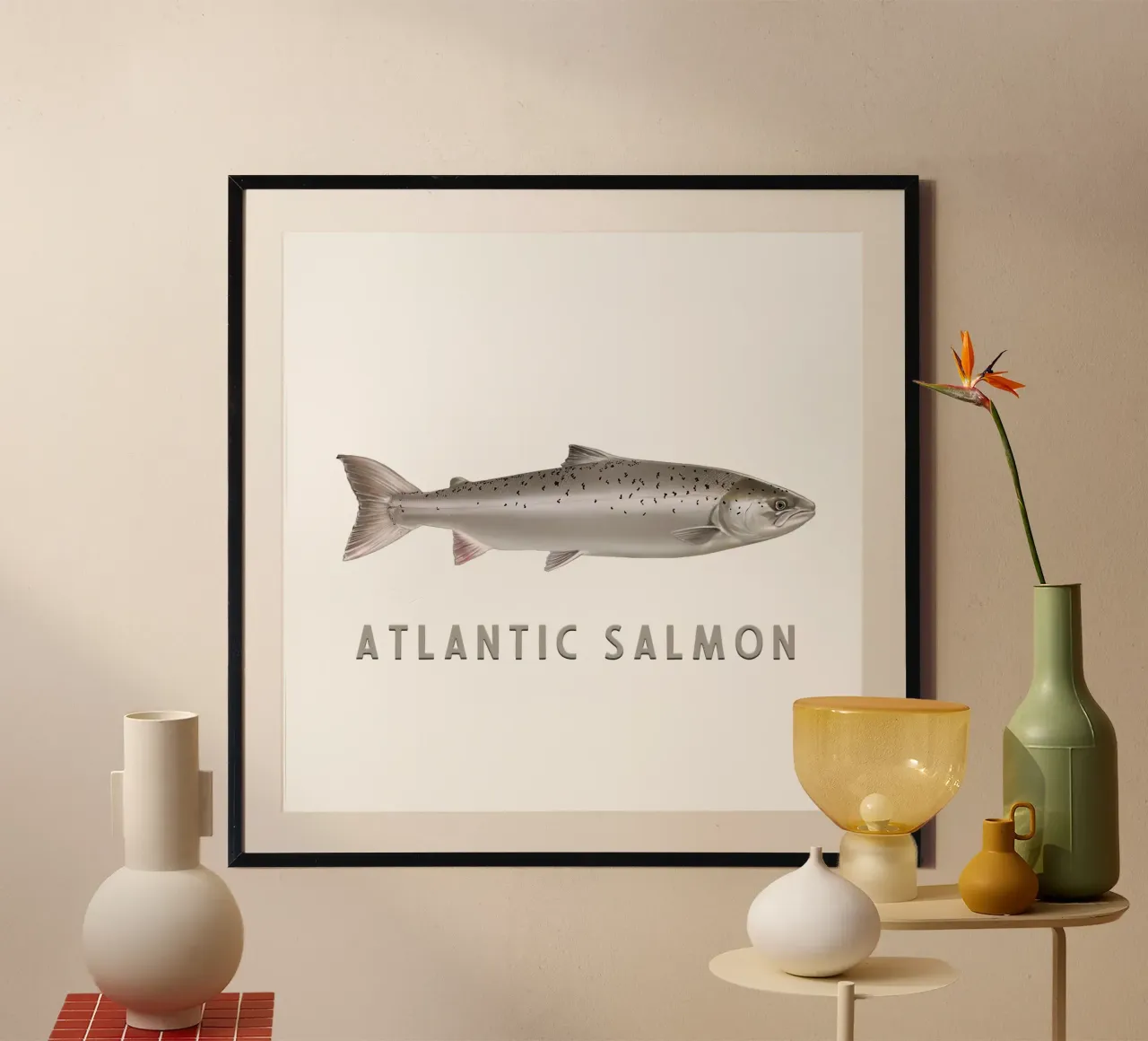 Salmone atlantico Pesce d'acqua salata poster da singpentinksale