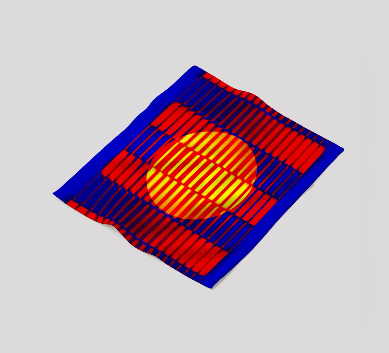 Un orizzonte solare distorto da barre luminose coperta in pile da Sarah Mauriaucourt