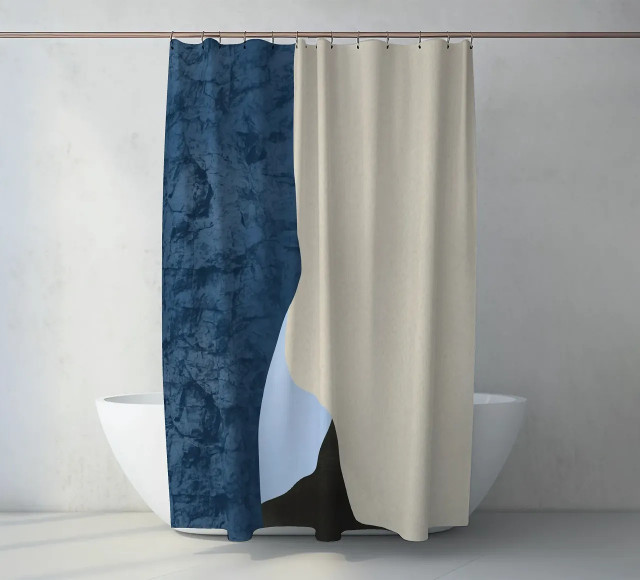 Three surface 02 shower curtain by Little Dean