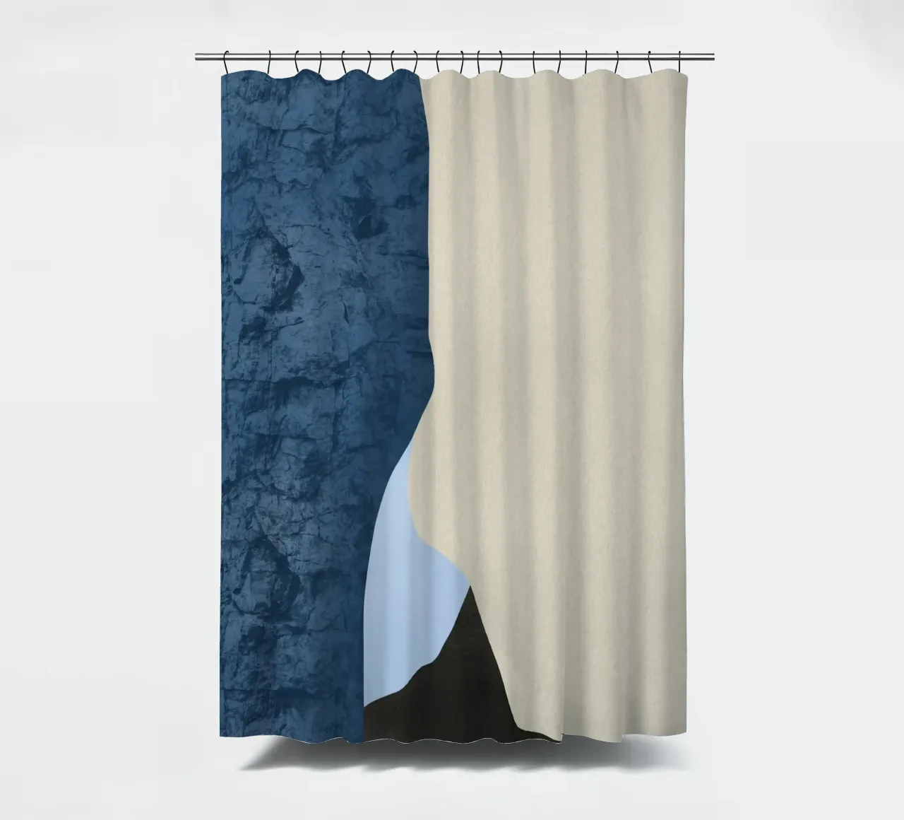 Three surface 02 shower curtain by Little Dean