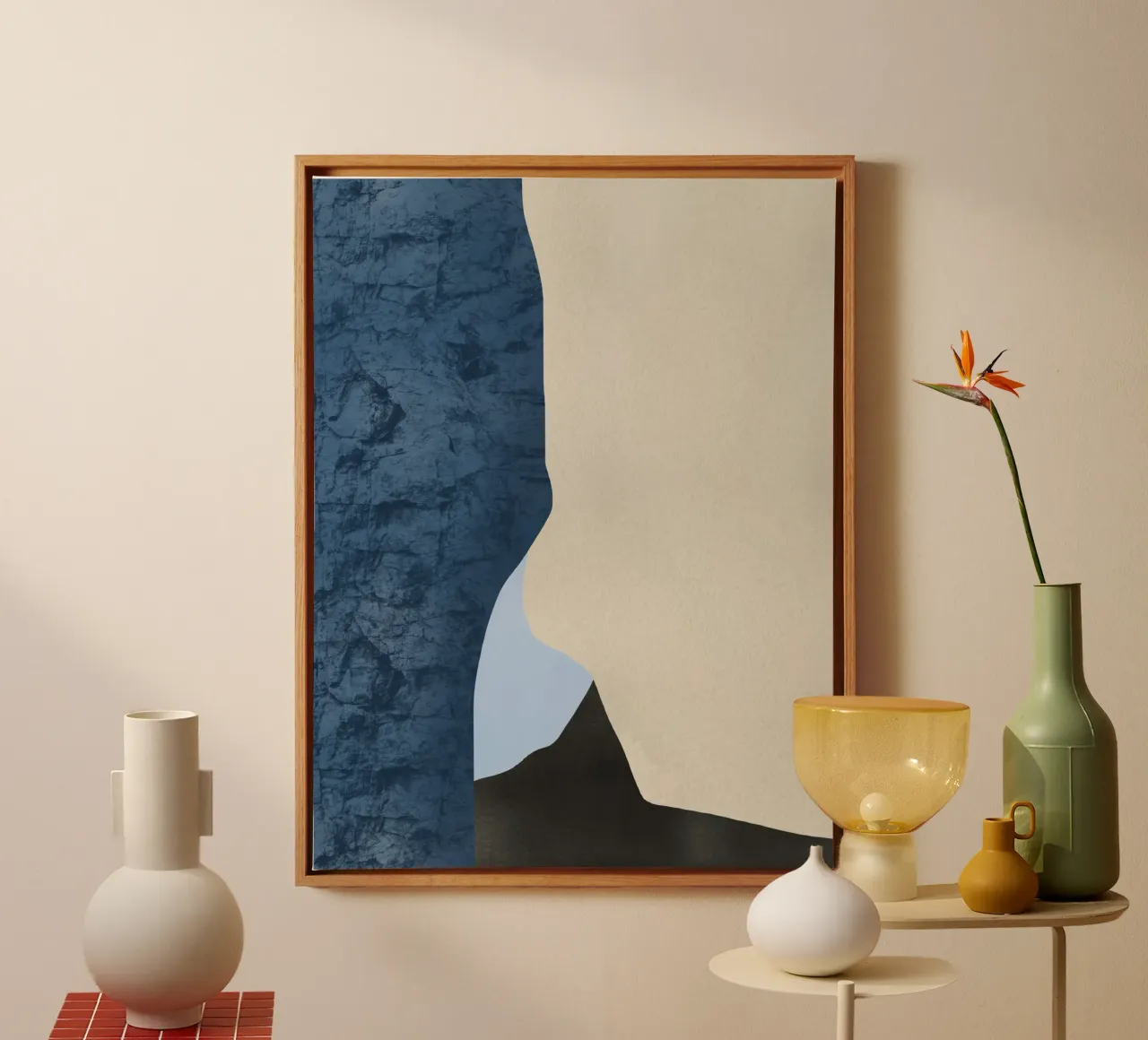 Drie oppervlak 02 canvas met Baklijst van Little Dean