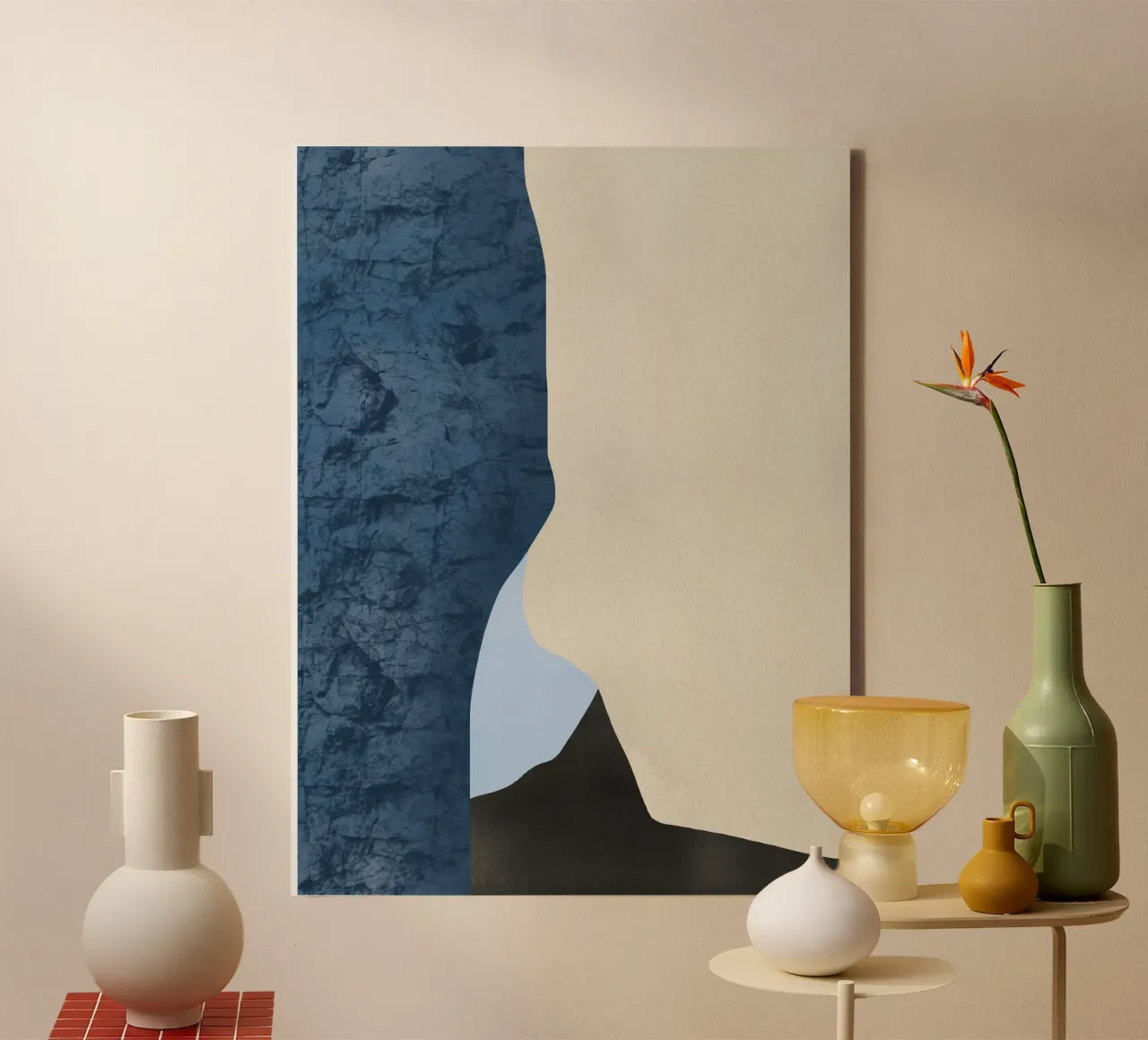 Drie oppervlak 02 canvas met Baklijst van Little Dean