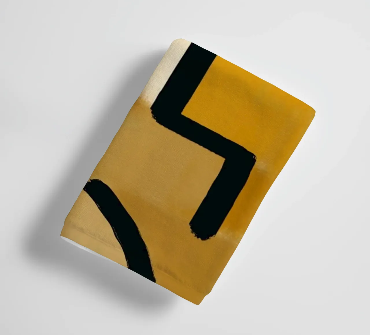 Mustard checker grid towel by Little Dean