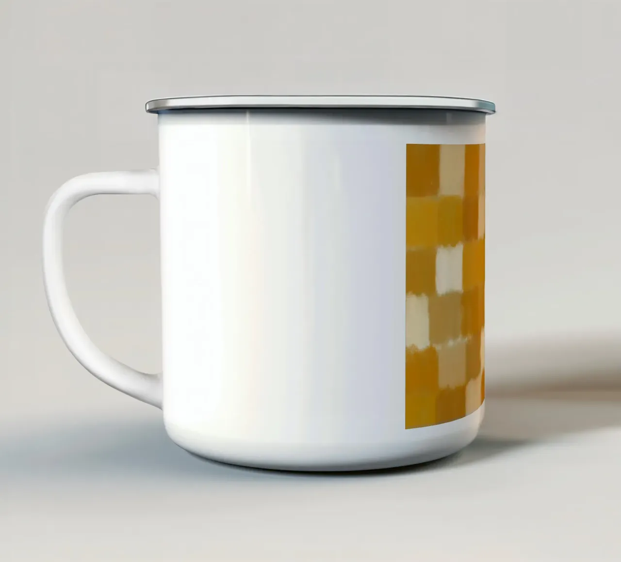 Giallo ocra griglia dorata tazza in smalto da Little Dean