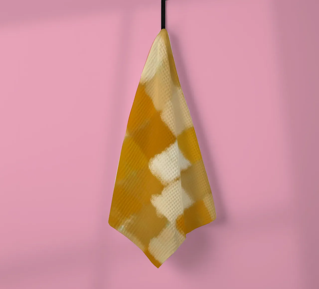 Ocre jaune grille dorée torchon de Little Dean