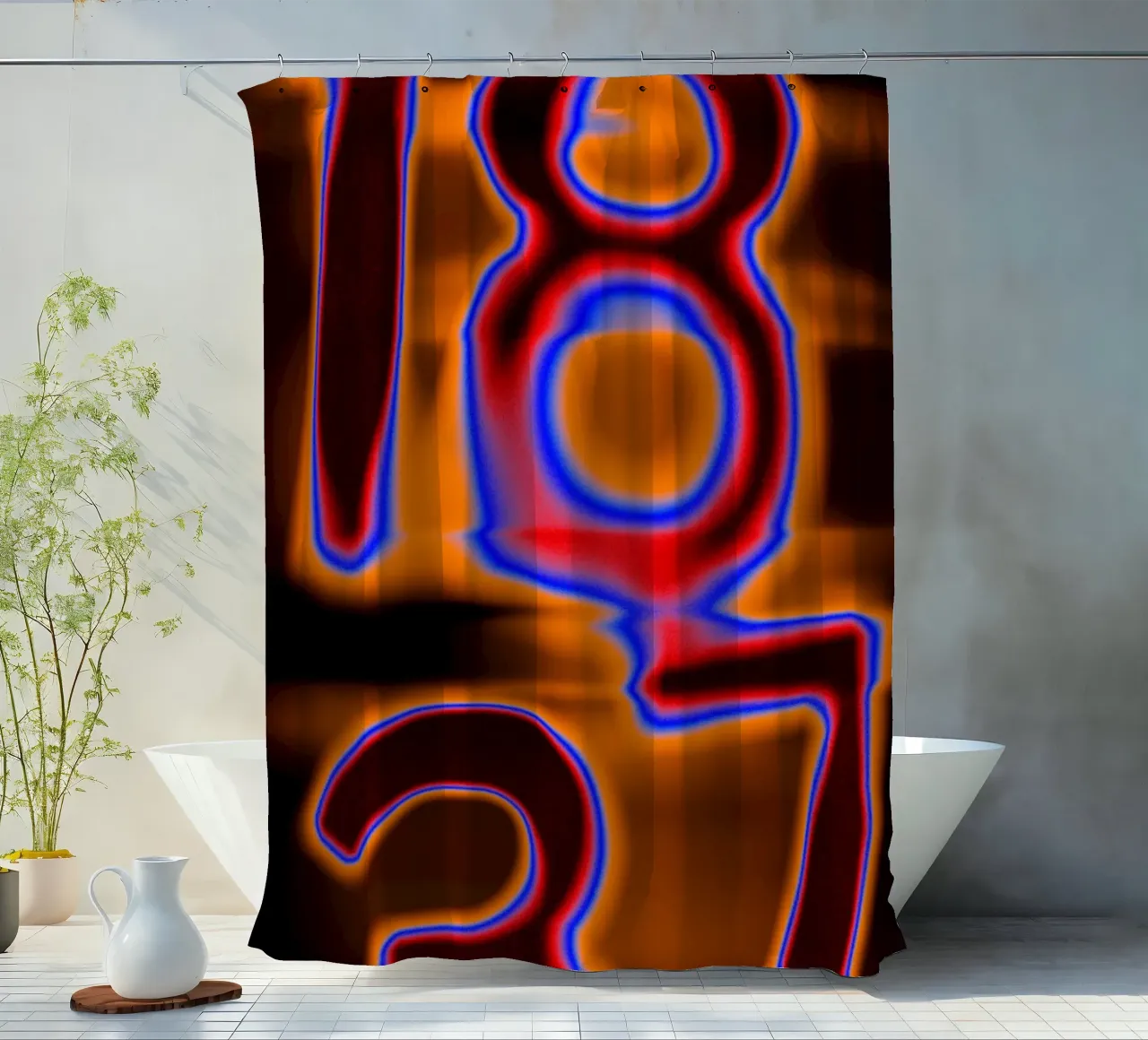 1837 in fusione cromatica - Calore incandescente tenda da doccia da Sarah Mauriaucourt