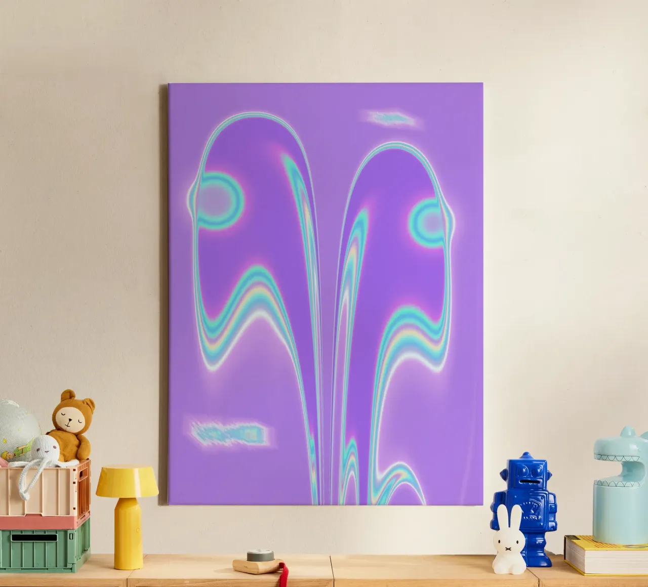 Forme a specchio in una luce iridescente tela da Sarah Mauriaucourt