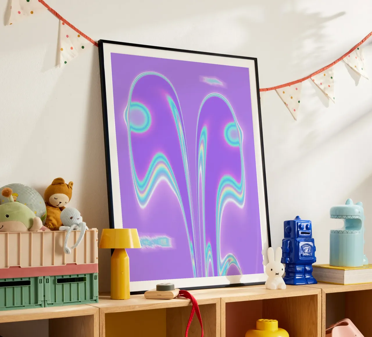 Forme a specchio in una luce iridescente poster da Sarah Mauriaucourt