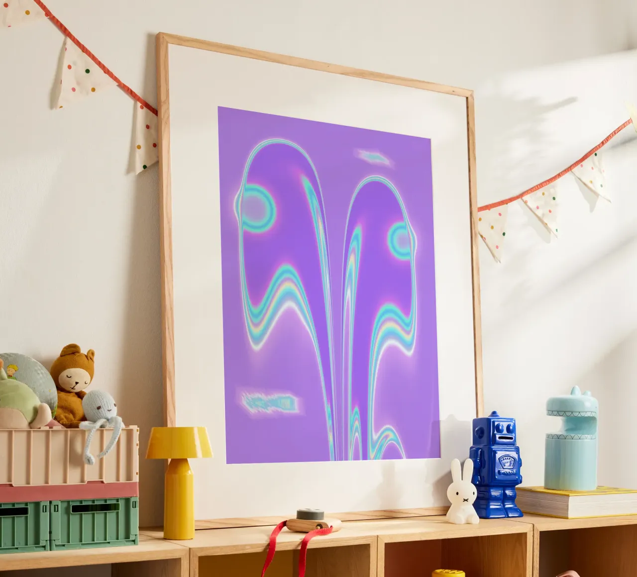 Forme a specchio in una luce iridescente poster da Sarah Mauriaucourt