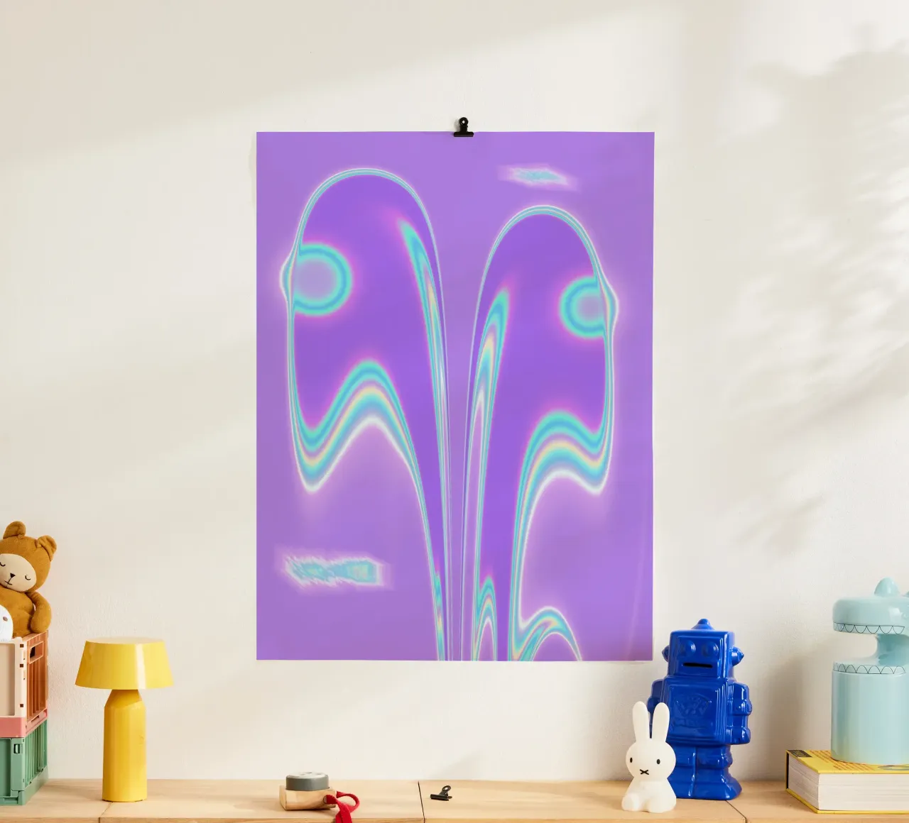 Forme a specchio in una luce iridescente poster da Sarah Mauriaucourt