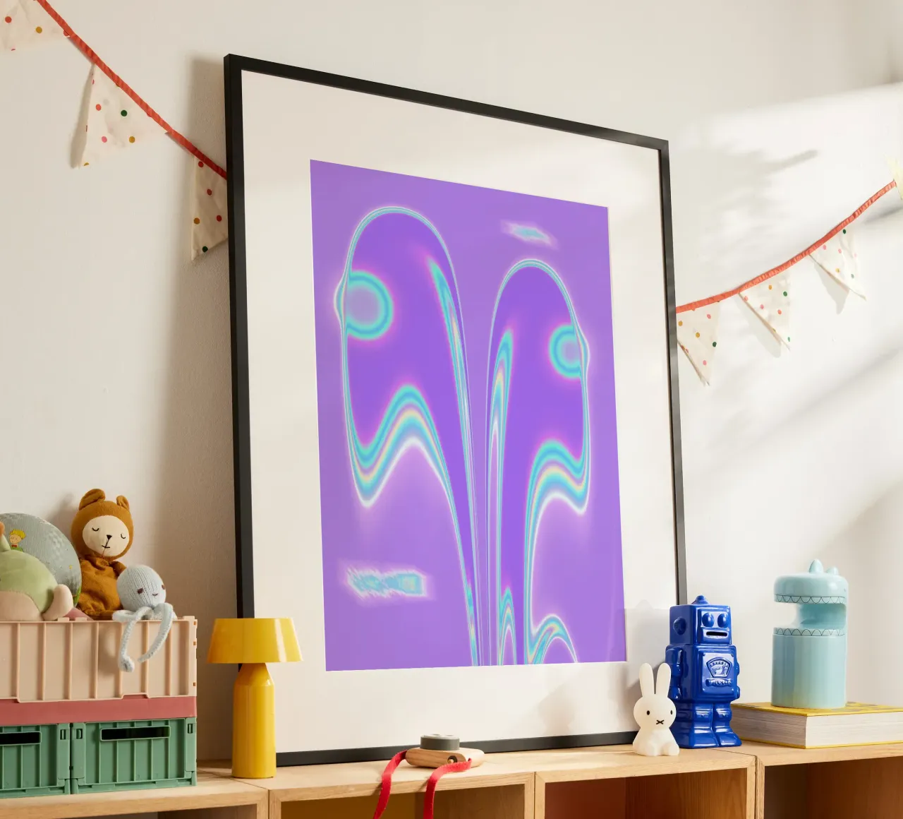 Forme a specchio in una luce iridescente poster da Sarah Mauriaucourt