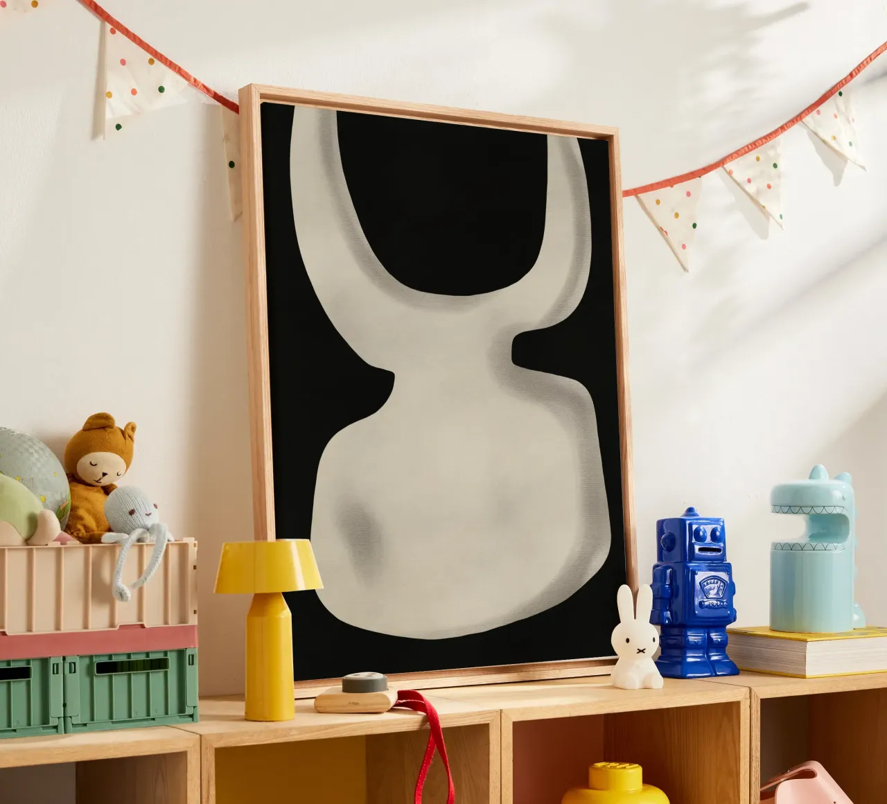 Negative space 08 canvas with Floater frame by Little Dean