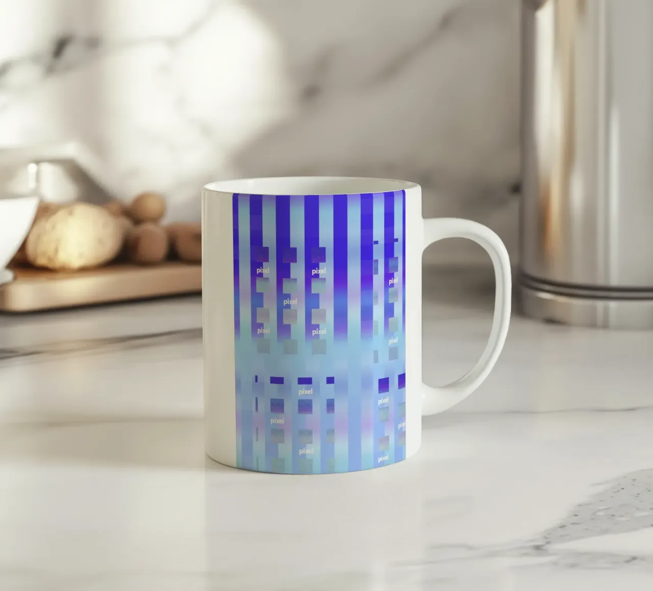 Chute de pixel dans un flux dégradé mug en céramique de Sarah Mauriaucourt