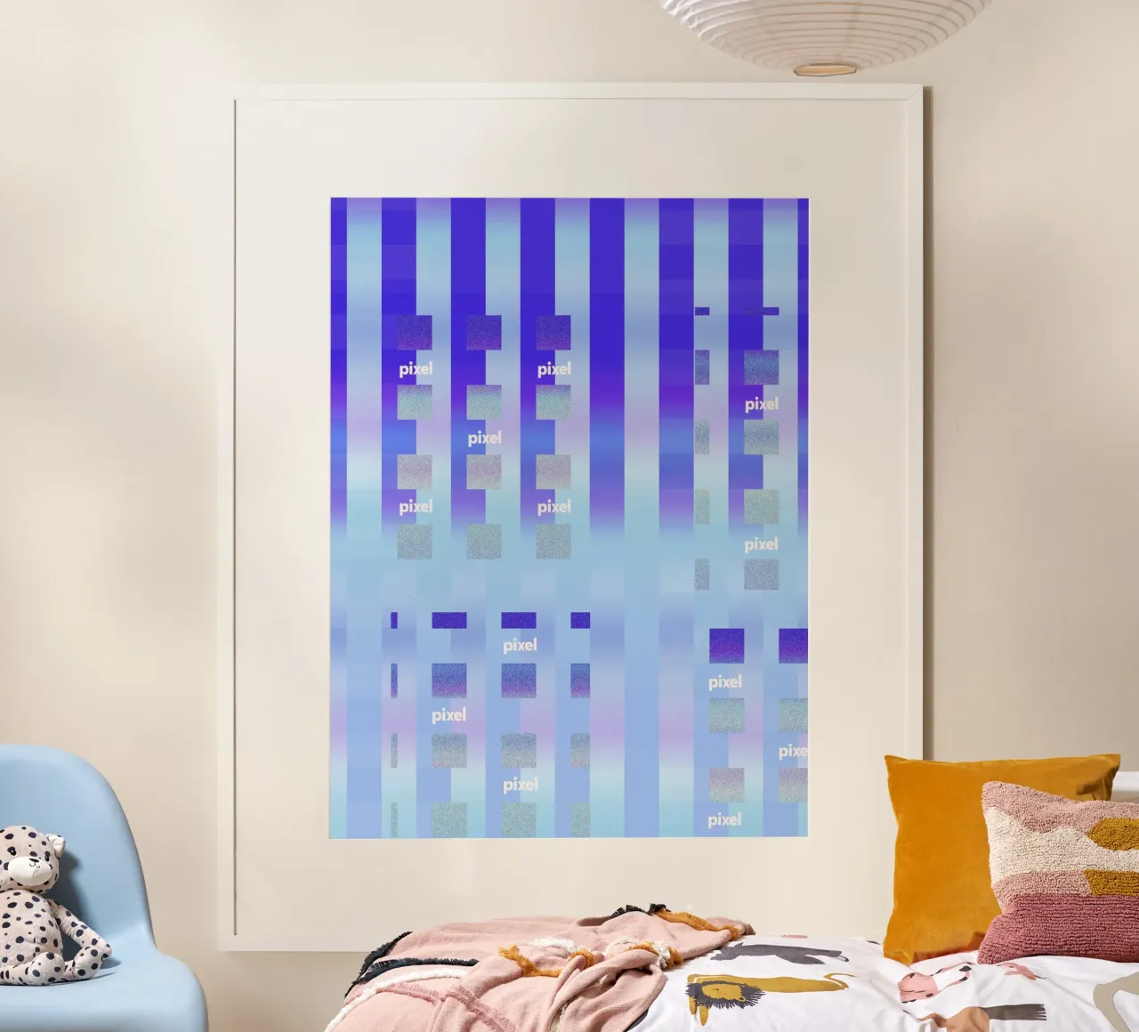 Caduta di pixel in un flusso degradato carta hahnemühle da Sarah Mauriaucourt