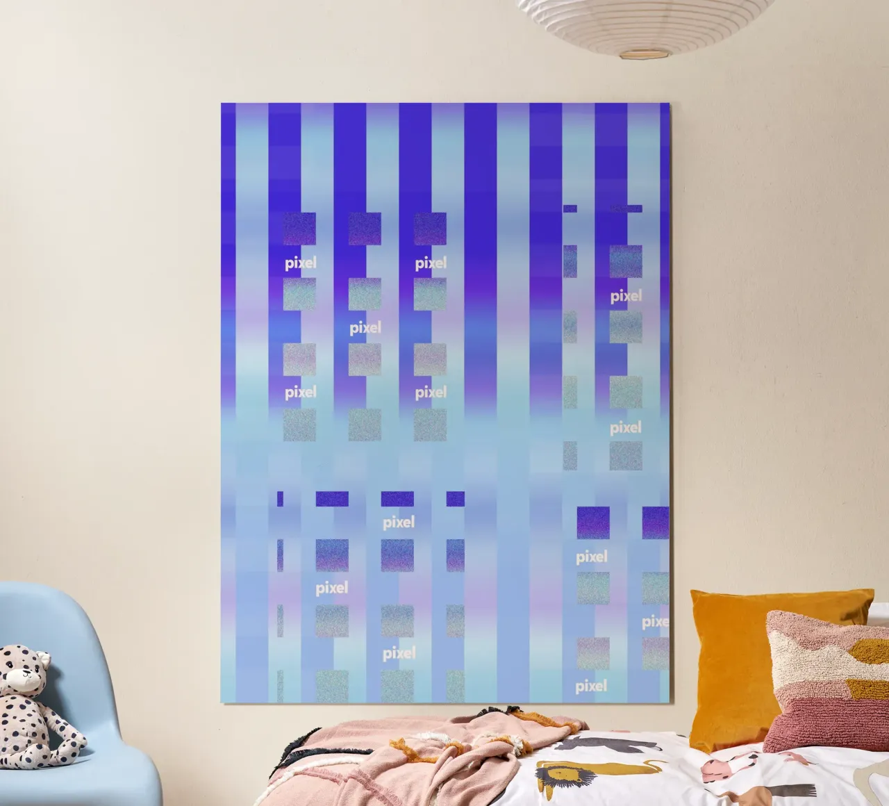 Caduta di pixel in un flusso degradato carta hahnemühle da Sarah Mauriaucourt