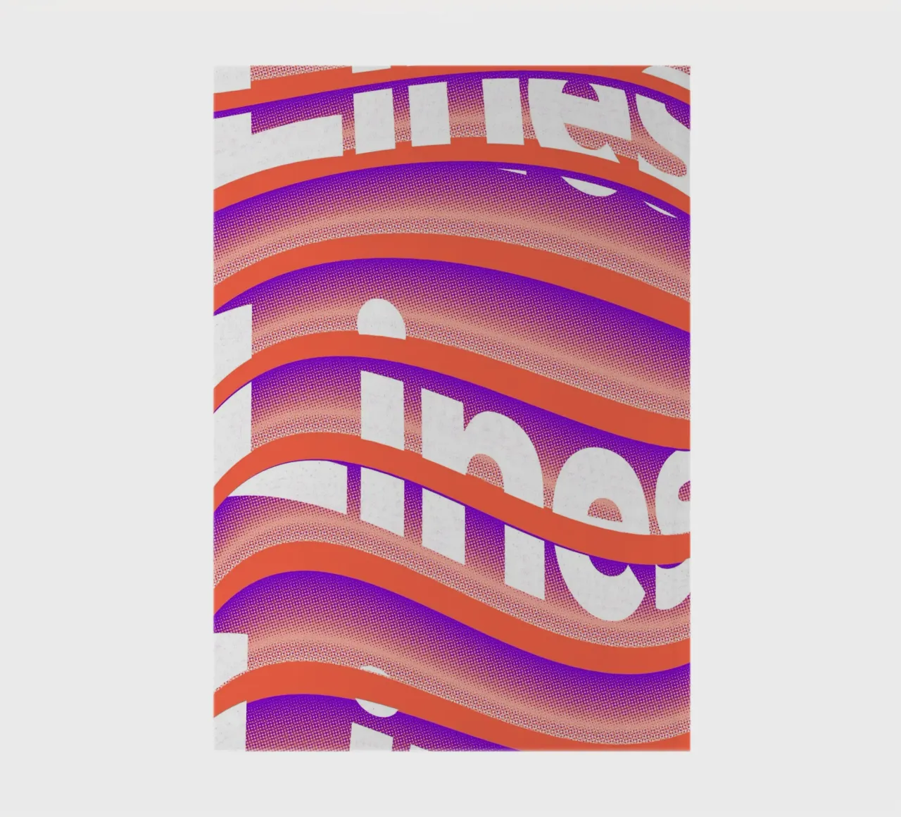 Typographic distortion in an undulating rhythm notebook by Sarah Mauriaucourt