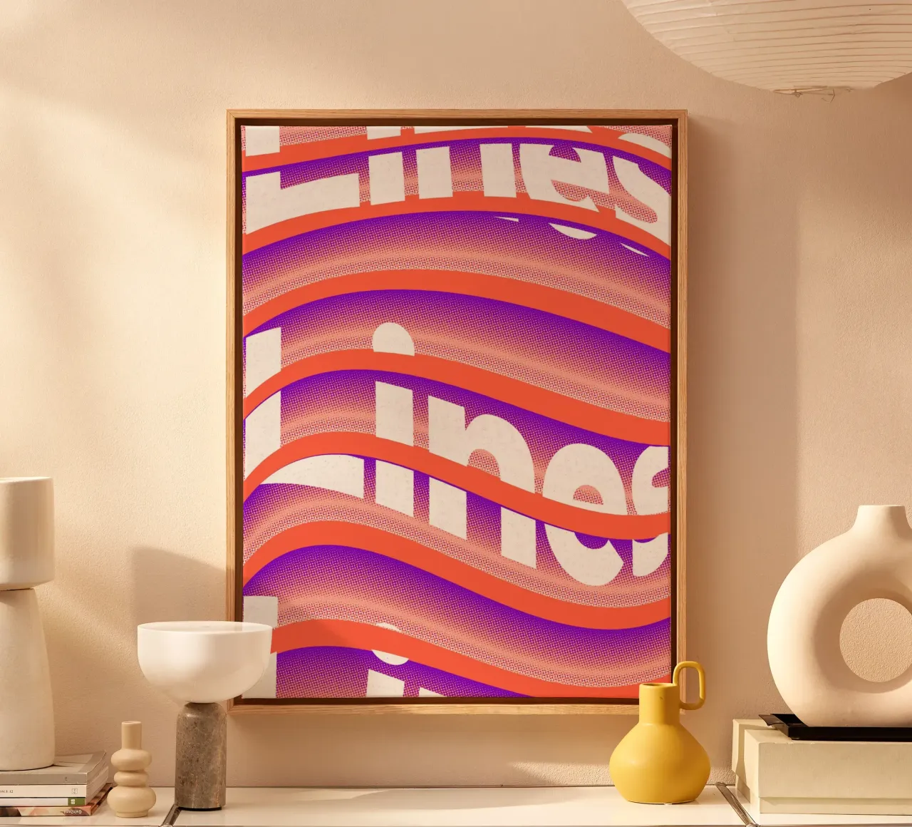 Typografische vervorming in een golvend ritme canvas van Sarah Mauriaucourt