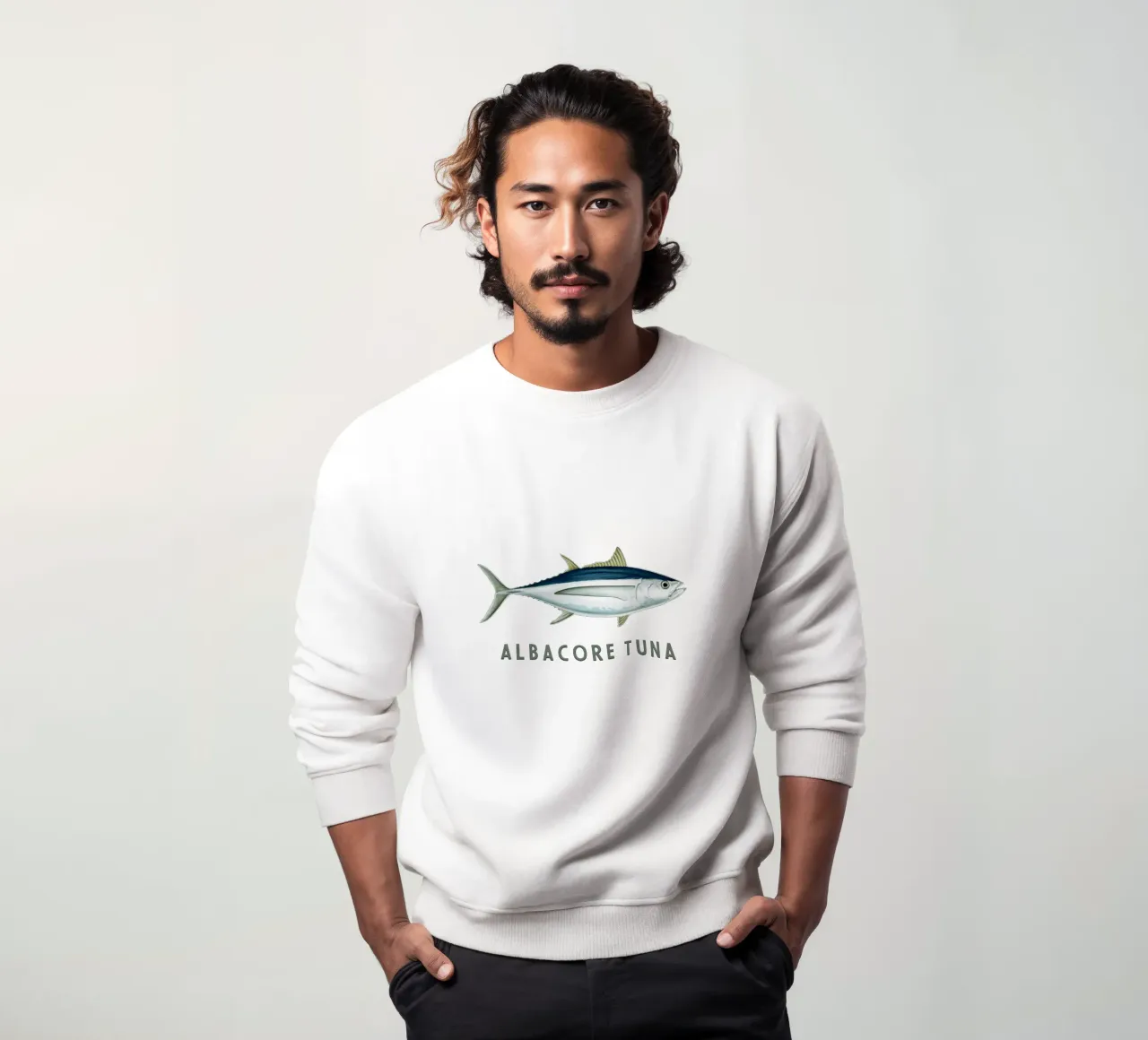 Atún blanco Pescado de agua salada sudadera de singpentinksale