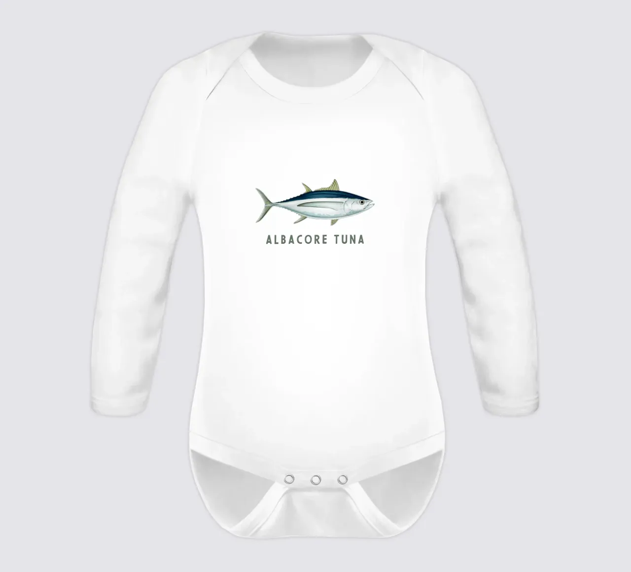 Albacore Tuna Saltwater Fish long-sleeve baby romper by singpentinksale