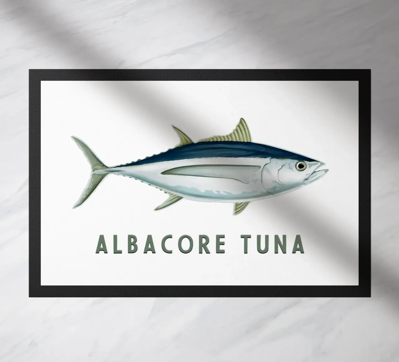 Albacore Tuna Saltwater Fish doormat by singpentinksale