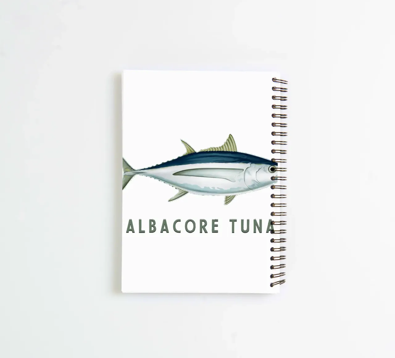 Albacore Tuna Saltwater Fish spiral notebook by singpentinksale