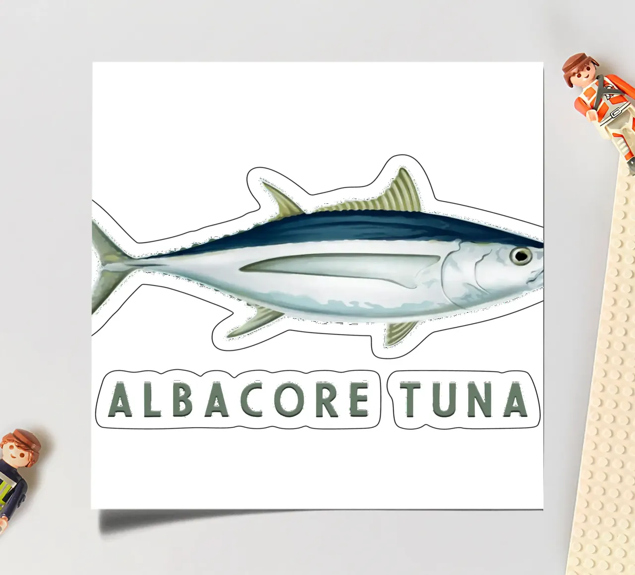 Albacore Tuna Saltwater Fish sticker sheet by singpentinksale