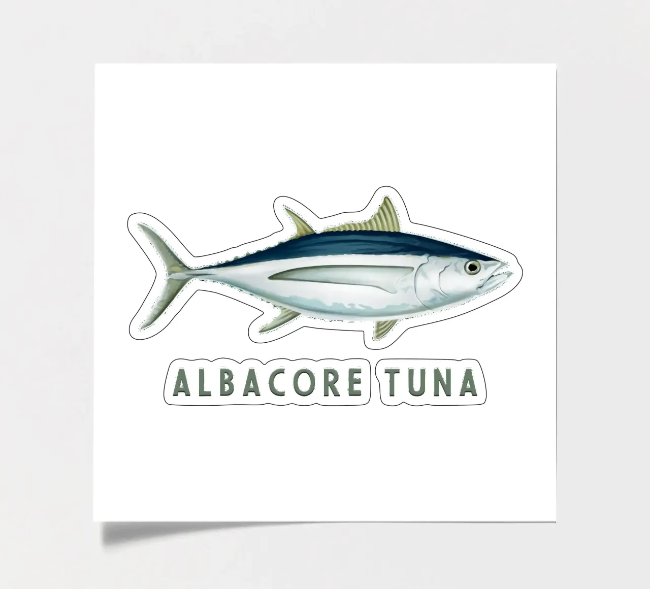 Albacore Tuna Saltwater Fish sticker sheet by singpentinksale