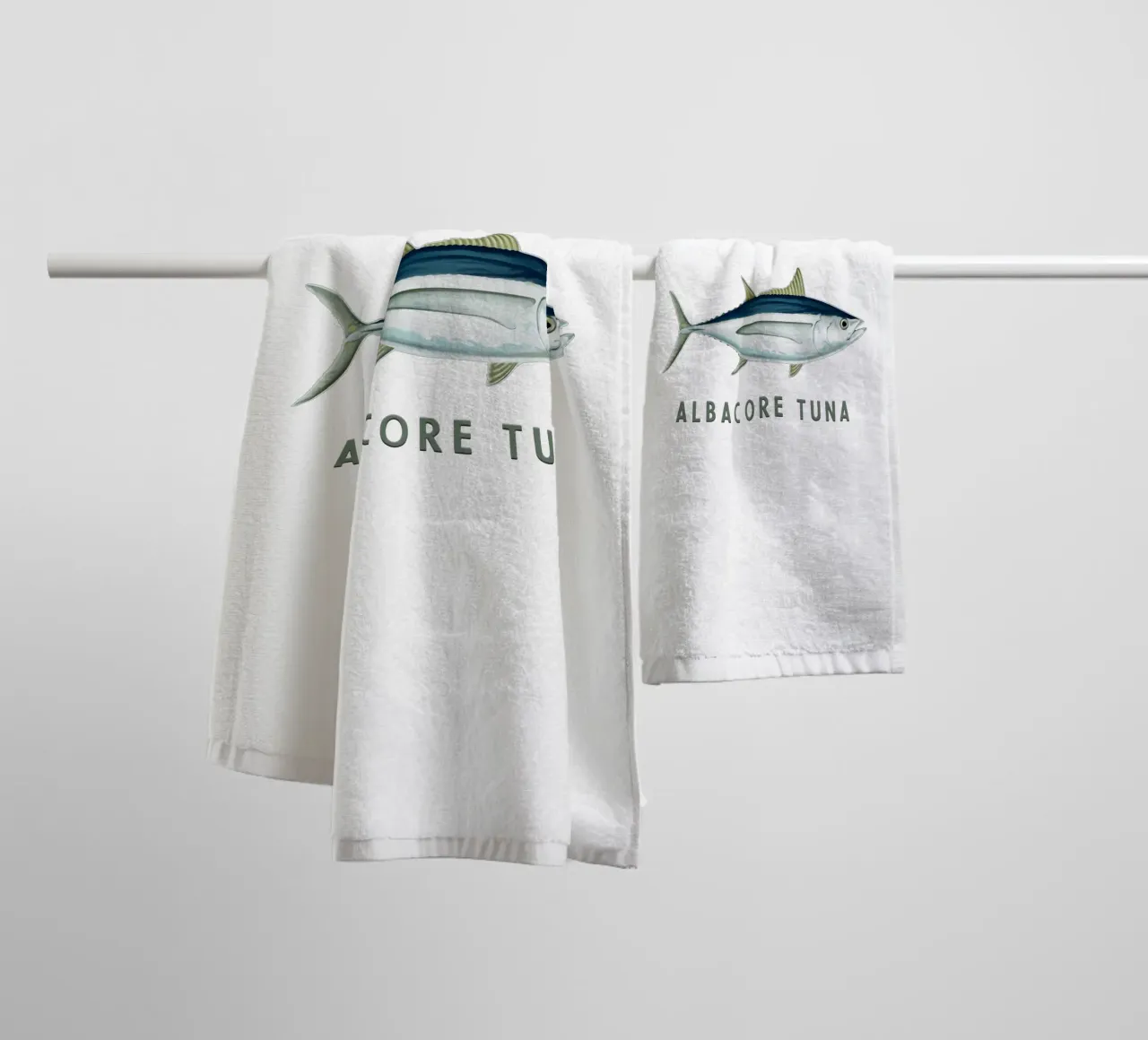 Albacore Tuna Saltwater Fish towel by singpentinksale
