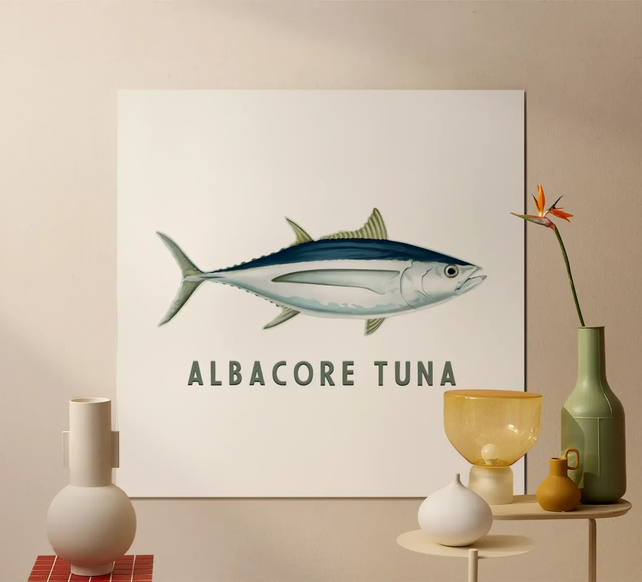 Albacore Tuna Saltwater Fish hahnemühle by singpentinksale