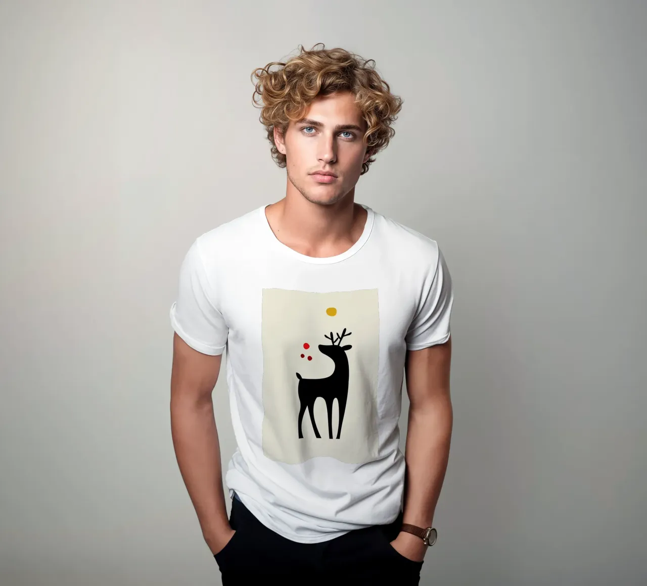Rudolph Searching For His Nose t-shirt da Kubistika