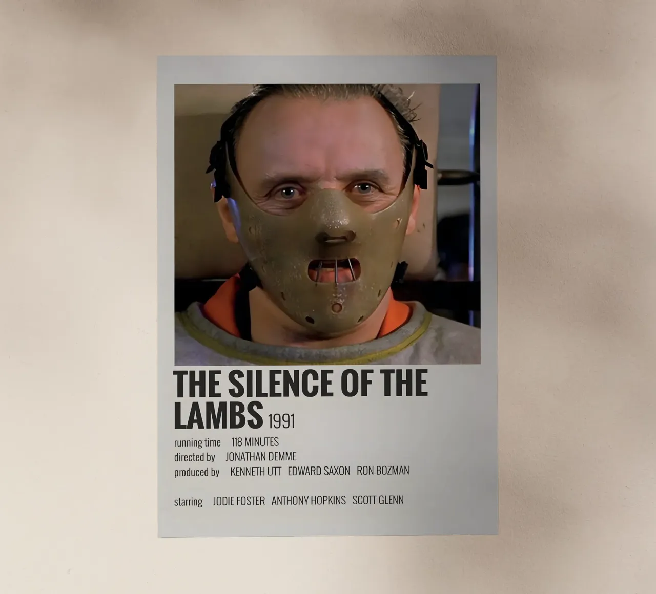 THE SILENCE OF THE LAMBS 1991 pellicola backlit da MVFminimalist