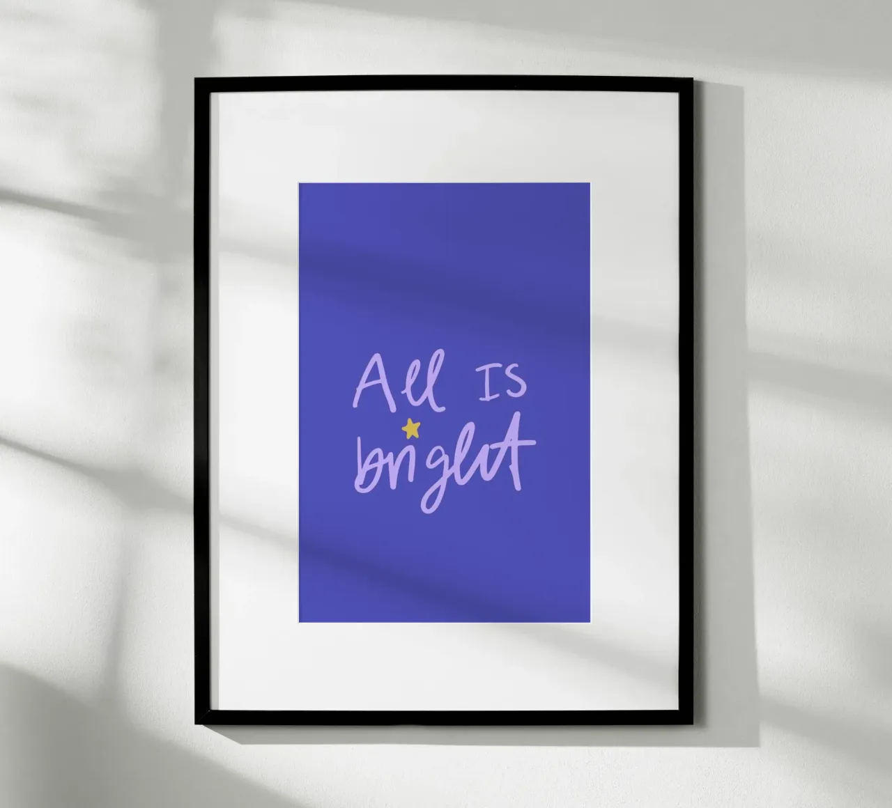 All is Bright poster con telaio in legno da KRUTH DESIGN