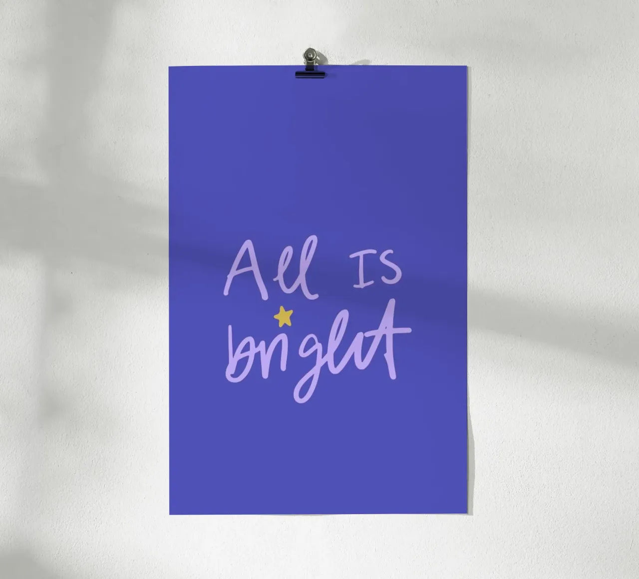 All is Bright poster con telaio in legno da KRUTH DESIGN
