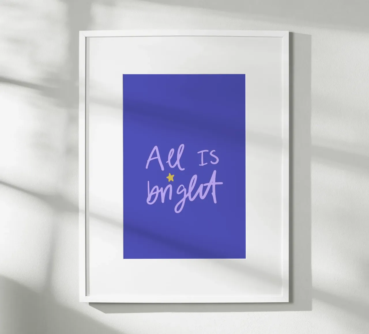 All is Bright poster con telaio in legno da KRUTH DESIGN