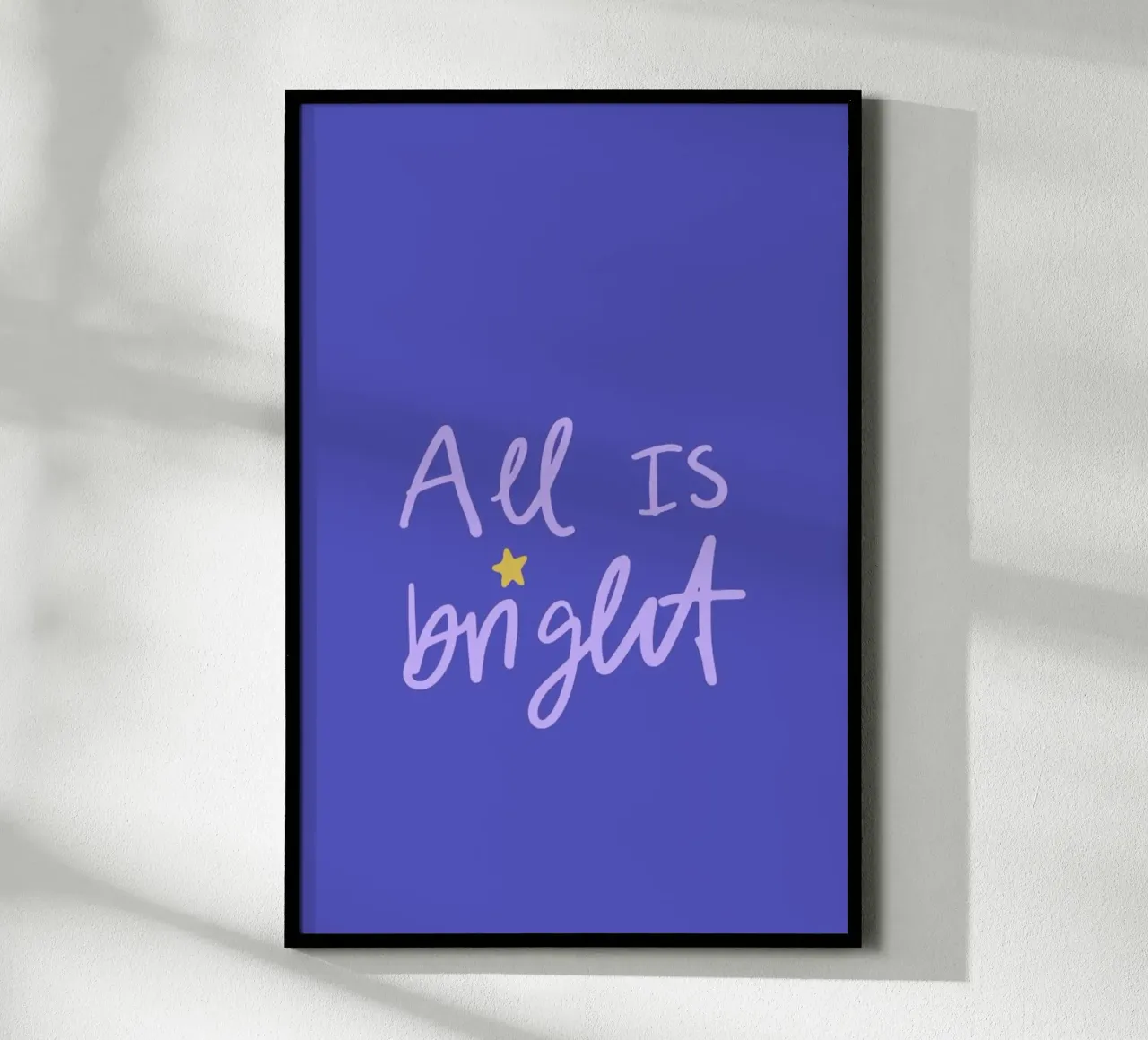 All is Bright poster con telaio in legno da KRUTH DESIGN
