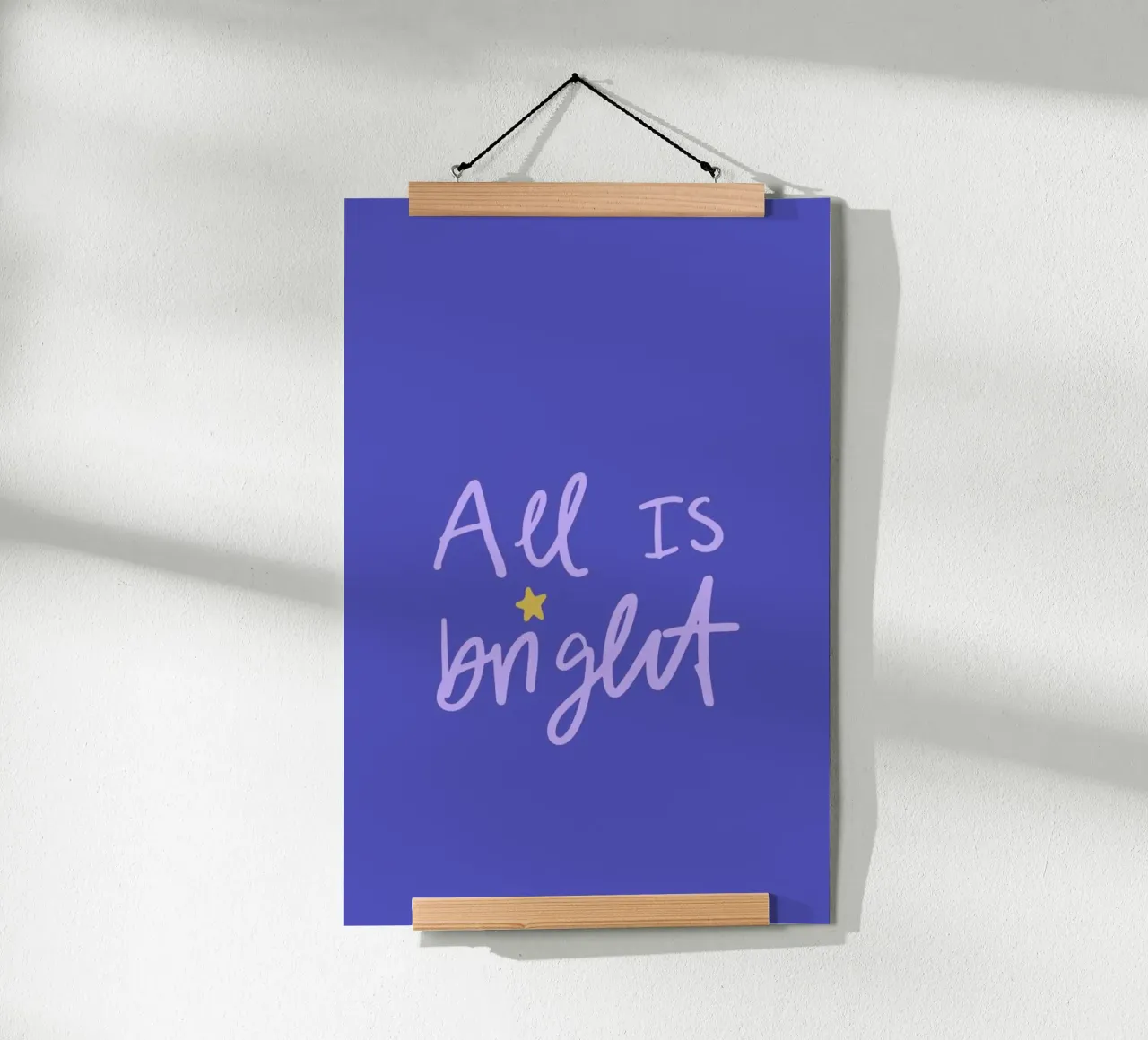 All is Bright poster con telaio in legno da KRUTH DESIGN