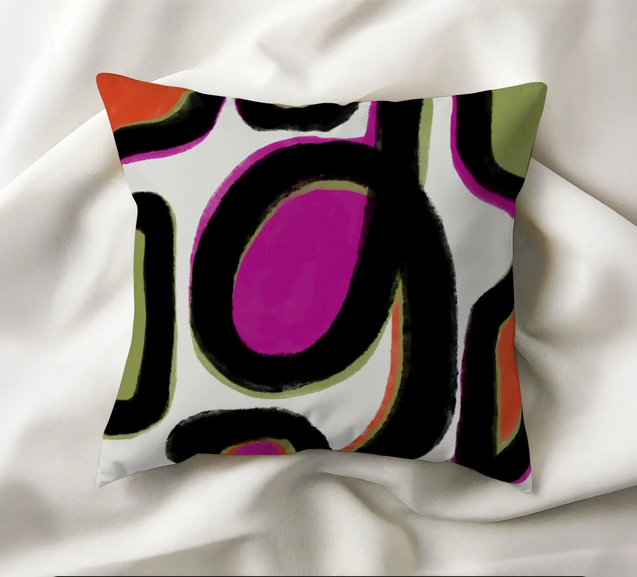 Abstract colour dynamics decorative cushion by Carinaprint